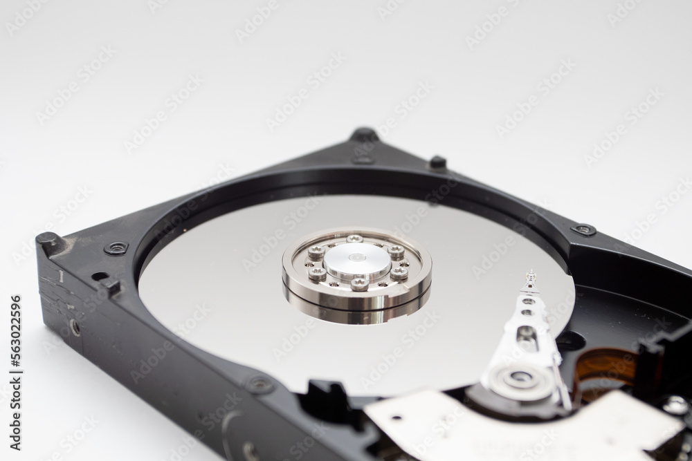 Hard disk drive open cover on white background Hard disk drive open cover on white background