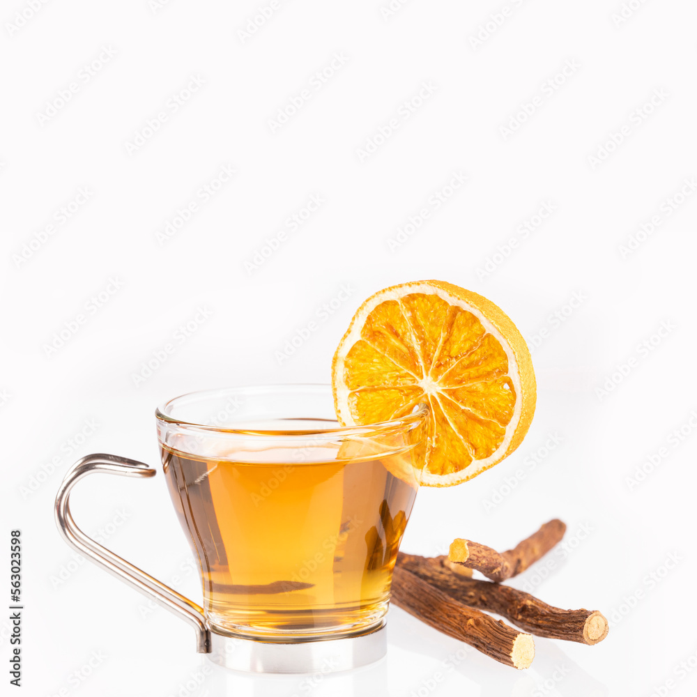 Infusion of licorice with lemon - Glycyrrhiza glabra Infusion of licorice with lemon - Glycyrrhiza glabra
