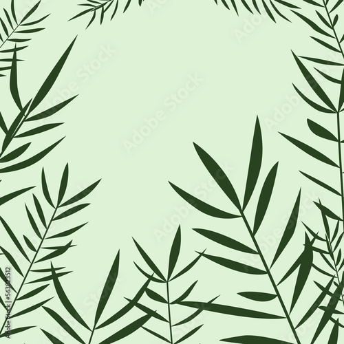 Background with bamboo leaves. Vector illustration.
