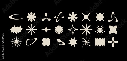 Vector set posters or prints with geometric shapes. Brutalist design, futuristic composition.