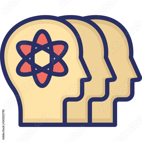 Atom, head Vector Icon

