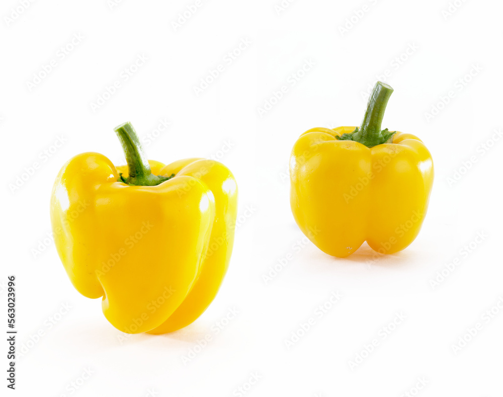 yellow bell peppers isolated on white yellow bell peppers isolated on white