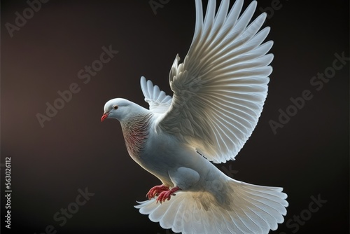 white dove in flight, ai generated