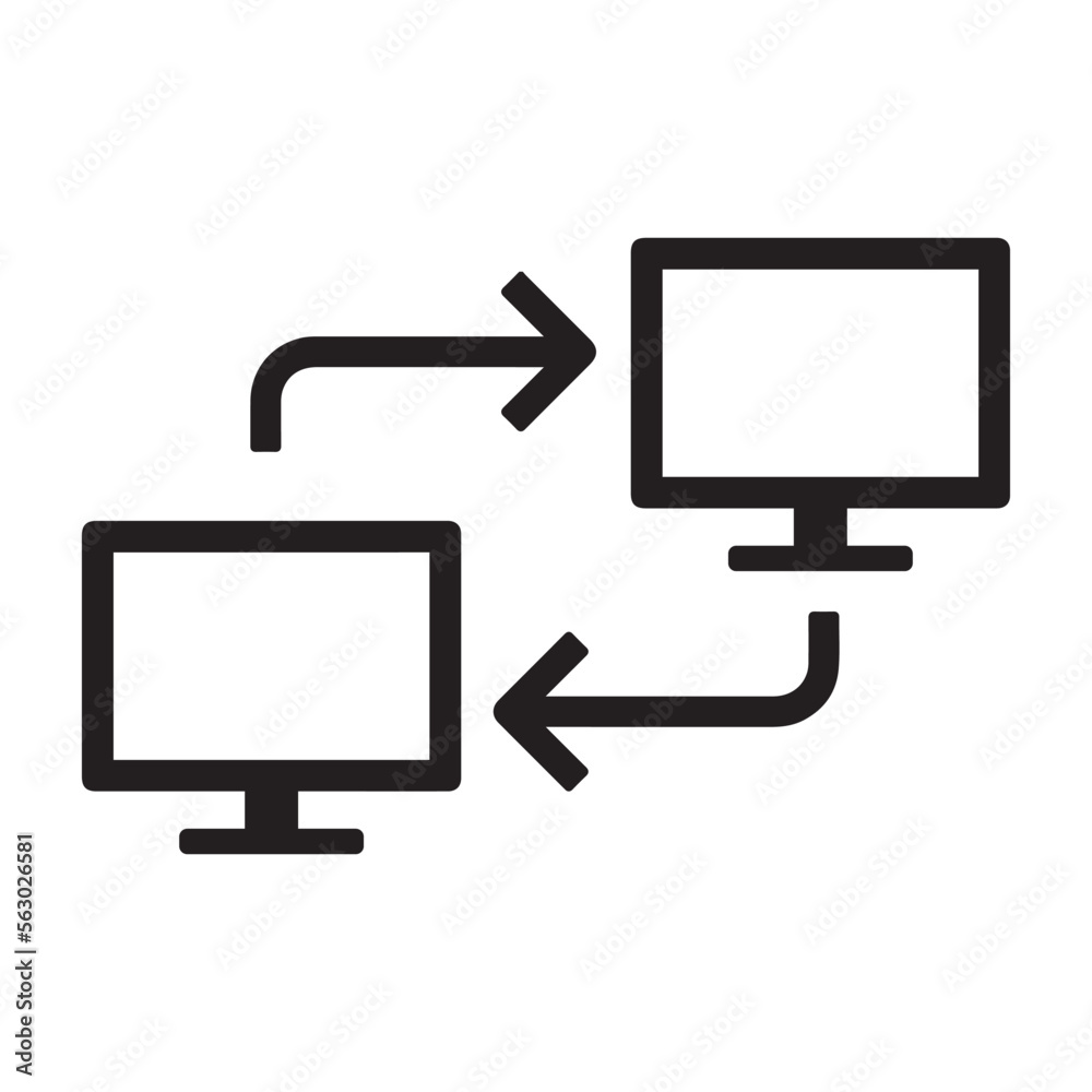 Computer, connection, network icon Computer, connection, network icon