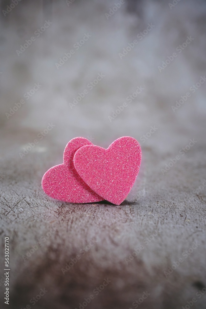 Valentine'sday background heart design with copy space, selective focus