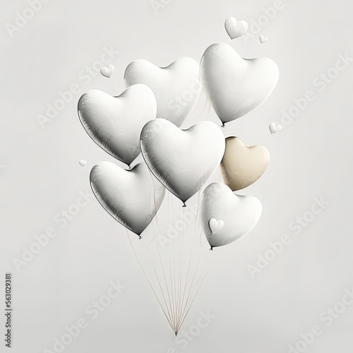 Heart shaped balloons. Heart balloon on white background. Symbol of love. Valentines day background. Love background. Velentines day illustration. photo