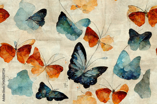 pattern with butterflies © overmix