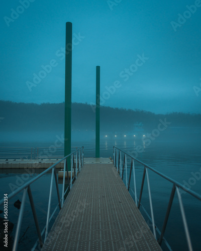 Foggy scene on the Monongahela River  Charleroi  Pennsylvania