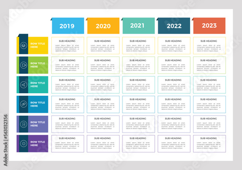 Tables Layout Design Vector Format, Infographics Table layout. Vector illustration for presentation