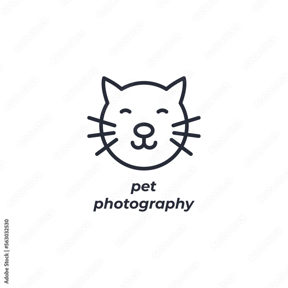 Vector sign pet photography symbol is isolated on a white background. icon color editable. Vector sign pet photography symbol is isolated on a white background. icon color editable.