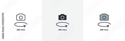 360 view icon. Line, solid and filled outline colorful version, outline and filled vector sign. Idea Symbol, logo illustration. Vector graphics