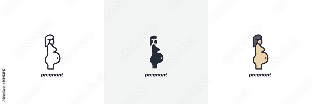 pregnant icon. Line, solid and filled outline colorful version, outline and filled vector sign. Idea Symbol, logo illustration. Vector graphics pregnant icon. Line, solid and filled outline colorful version, outline and filled vector sign. Idea Symbol, logo illustration. Vector graphics