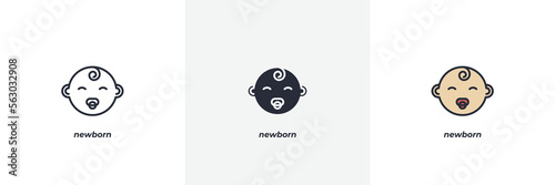 newborn icon. Line, solid and filled outline colorful version, outline and filled vector sign. Idea Symbol, logo illustration. Vector graphics