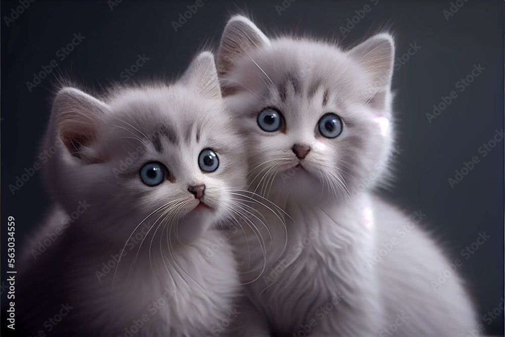 Little kittens beautiful picture picture. Generative AI,