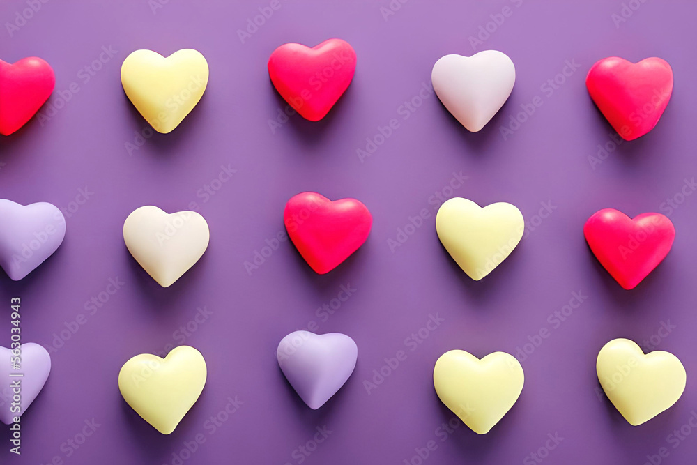 heart shaped candies valentine days background