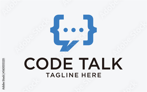 LOGO DESIGN CODE WITH TALK MODERN CREATIVE TEMPLATE