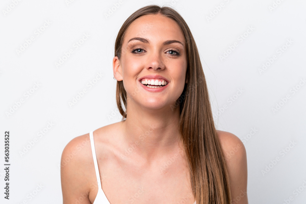 Young caucasian woman isolated on white background . Portrait Young caucasian woman isolated on white background . Portrait
