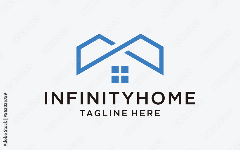 LOGO DESIGN HOME WITH INFINITY MODERN LINE SIMPLE LOGO DESIGN HOME WITH INFINITY MODERN LINE SIMPLE