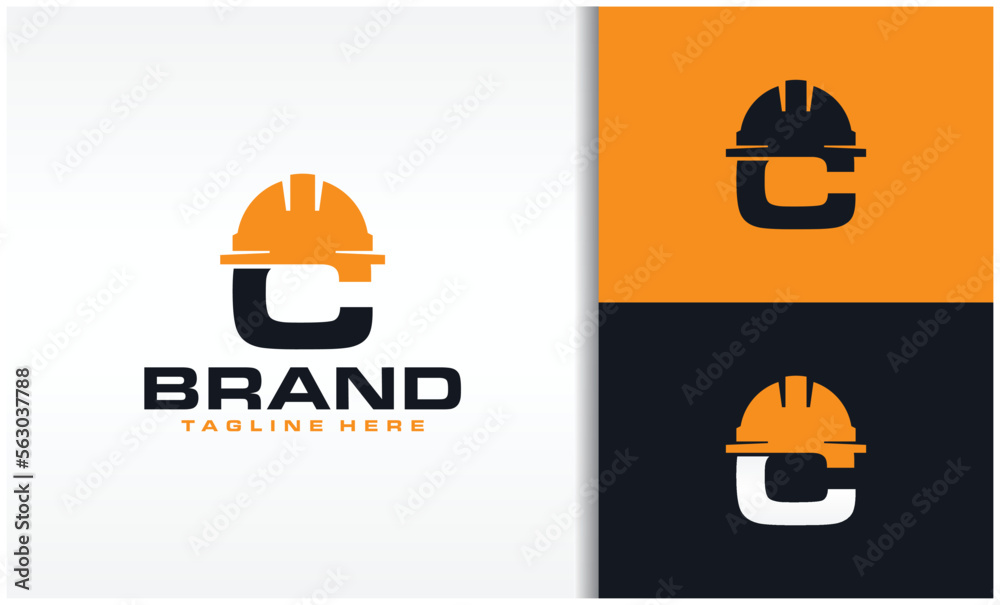 Fototapeta premium initials C cap construction logo