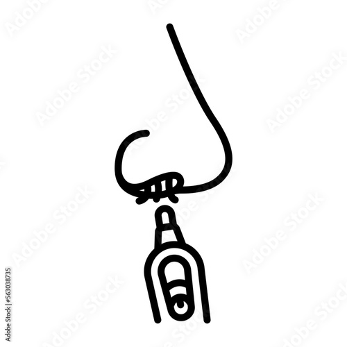 nose hair trimmer concept vector line icon design, beauty and personal care symbol, cosmetic dermatology sign, body aesthetics stock illustration 