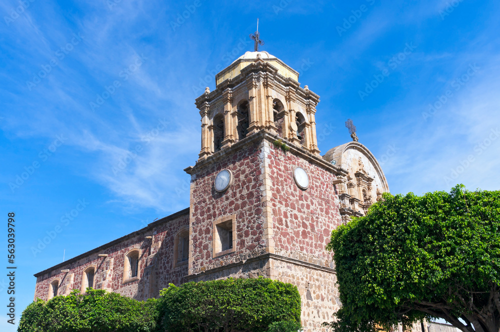 church exterior with bell tower in tequila mexico