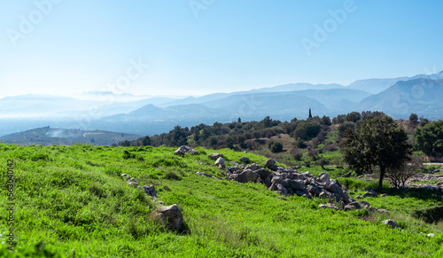 landscape panoramic mountain view in greece