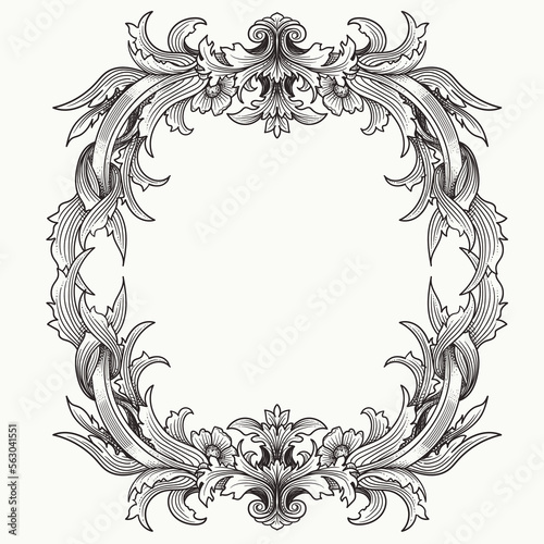 Classic heraldry frame with flora ornament
