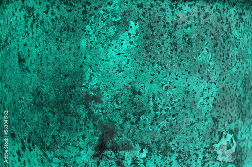 Blue green background. abstract background. Toned rough metal surface texture. Beautiful turquoise background with copy space for design.