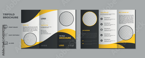 trifold brochure proposal Leaflet Flyer annual report magazine cover page three fold layout booklet company profile portfolio vector template and advertise presentation design