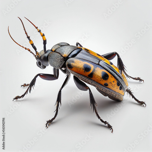 Asian Longhorn Beetle full body image with white background ultra realistic     © VIX