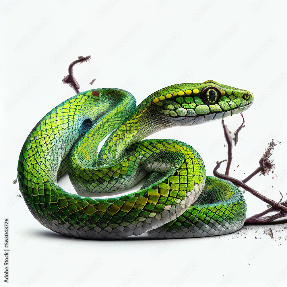 Asian Vine Snake full body image with white background ultra realistic
Asian Vine Snake full body image with white background ultra realistic