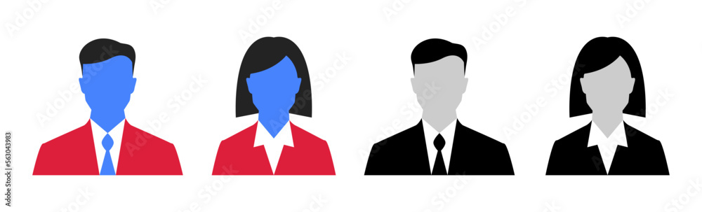 Vector business woman avatar set isolated on white background ...
