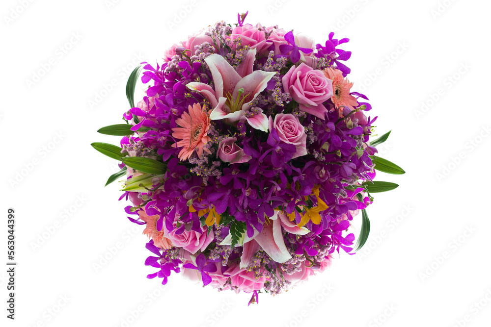 Many kinds of beautiful flowers is arranged in a circle can be decorated Many kinds of beautiful flowers is arranged in a circle can be decorated
