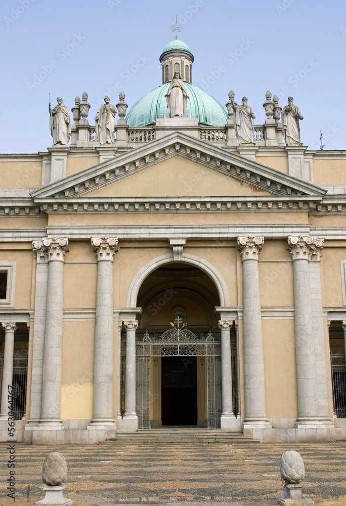 facade of the cathedral, Vercelli, Piedmont, Italy