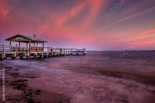 The Sanibal City Pier at sunset  Sanibal island Florida