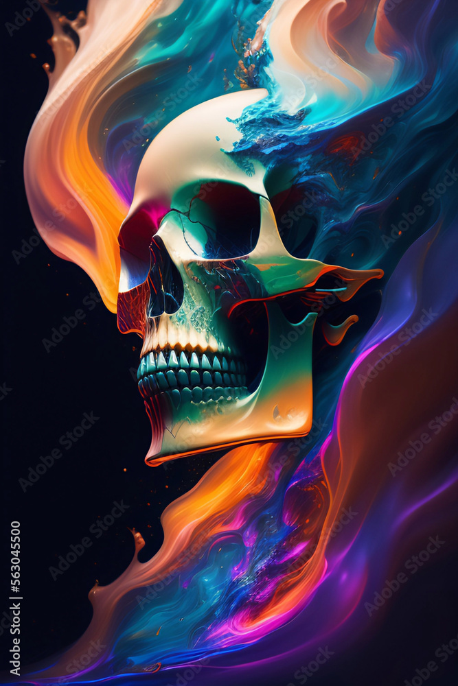 The nebula skull painting is a surrealistic work of art that depicts the universe in all its vast beauty. The nebula skull painting is a surrealistic work of art that depicts the universe in all its vast beauty.