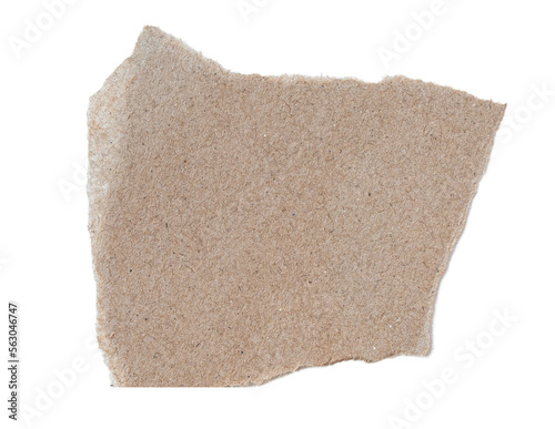 Brown ripped piece of paper isolated on transparent background PNG file