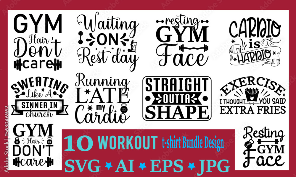 workout Quotes Svg bundle