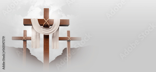 Background with cross in 3d render