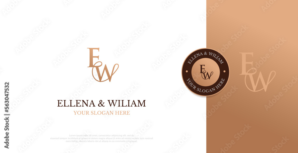 Initial EW Logo Design Vector 