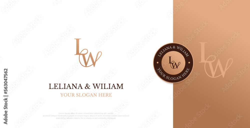Initial LW Logo Design Vector 