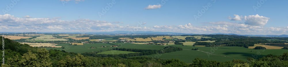 Panorama Oberlausitz vom Löbauer Berg aus