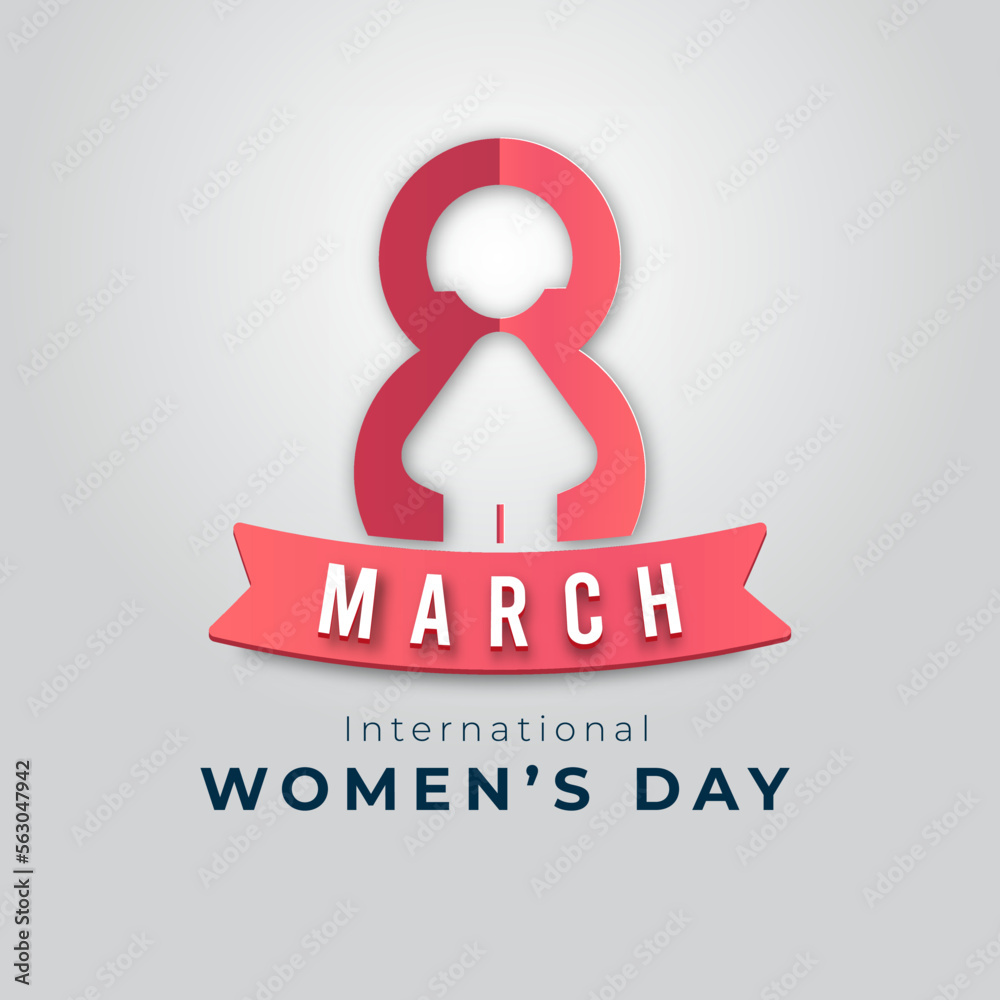 International women day background, with women silhouette on Gray background, for wallpaper, flyer etc.	