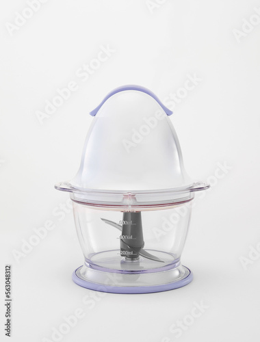 Blender, food processor and minced carrot inside