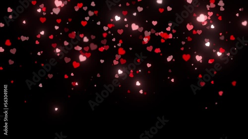 falling glittering hearts sparkling love decoration background