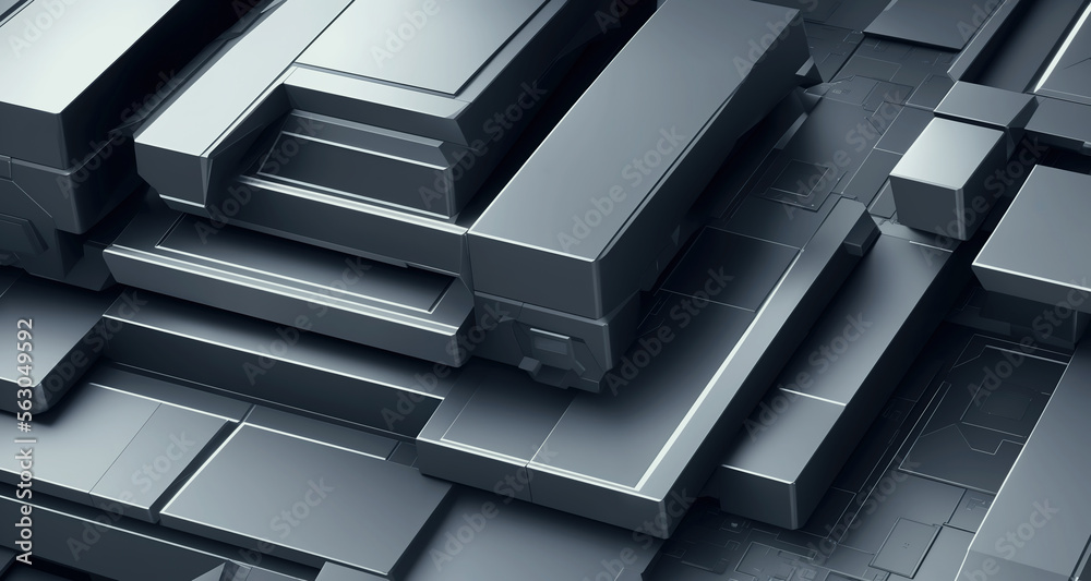 Sleek abstract tech background featuring metallic panels and hardware ...