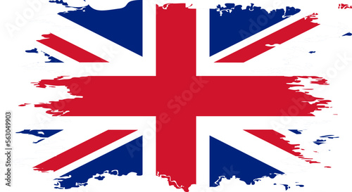 UK flag grunge brush, vector