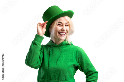 Принти на полотні PNG Shot of a beautiful smiling woman wearing green hat