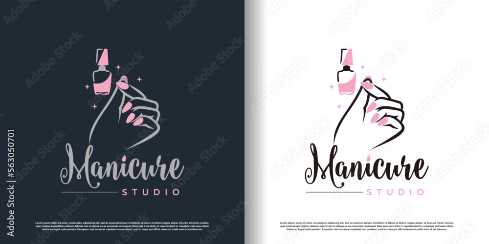 nail logo icon with modern creative and unique concept premium vector
