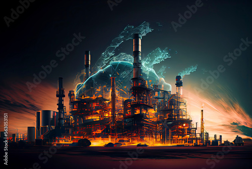 Conceptual graphic design of an energy sector and future